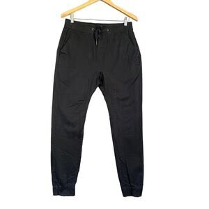 Italy Morn Pants Men's Small Black Cotton Drawstring Chino Jogger
